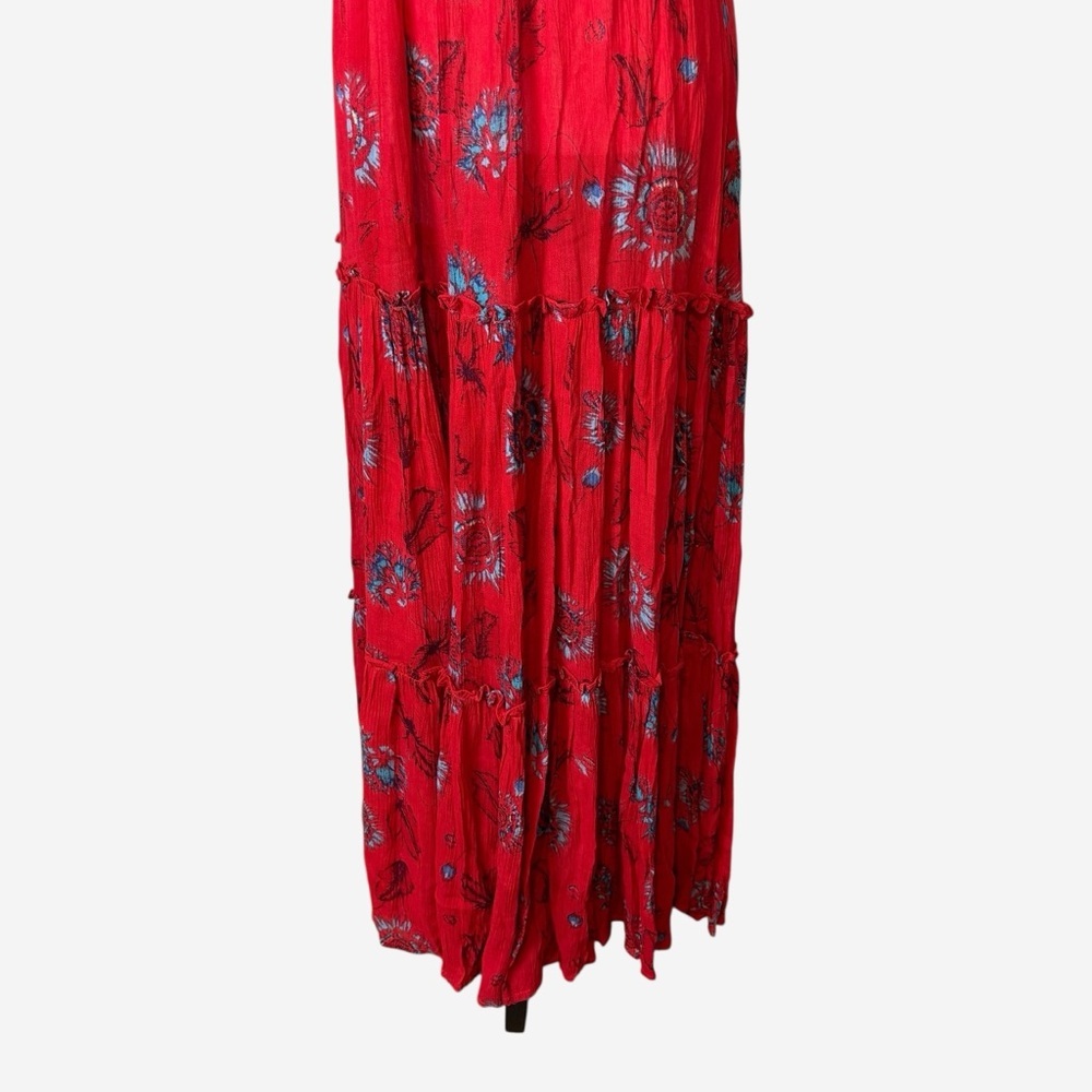 Free People Intimately Red Garden Party Floral Tiered Maxi Dress - Picture 4 of 15